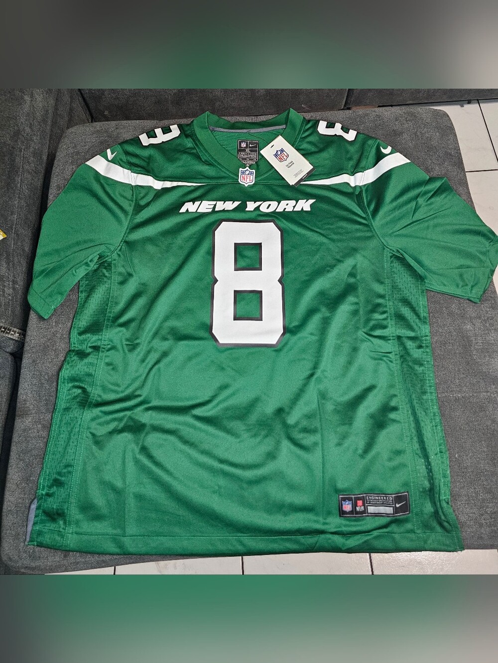 Nike Green New York Jersey #8 with White Accents